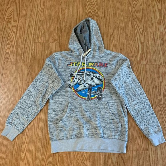 Star Wars Graphic Gray Hooded Sweatshirt Millenniu